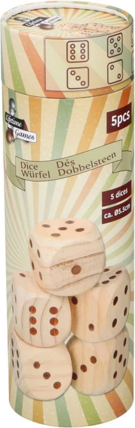Lifetime Games Dobbelstenen Hout 5-delig 4 Lifetime Games Dobbelstenen Hout 5-delig - Afbeelding 4