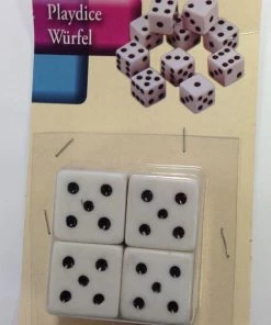 Merkloos Dobbelstenen 4 Stuks Op Kaart