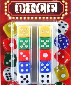 Henbrandt Dobbelstenen - 10 Stuks - Kleuren Mix - Kunststof