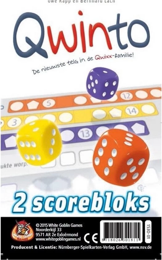 999 Games Spellenset - 2 Stuks - Qwinto - Dobbelspel & Qwinto Bloks 2 999 Games Spellenset - 2 Stuks - Qwinto - Dobbelspel & Qwinto Bloks - Afbeelding 2