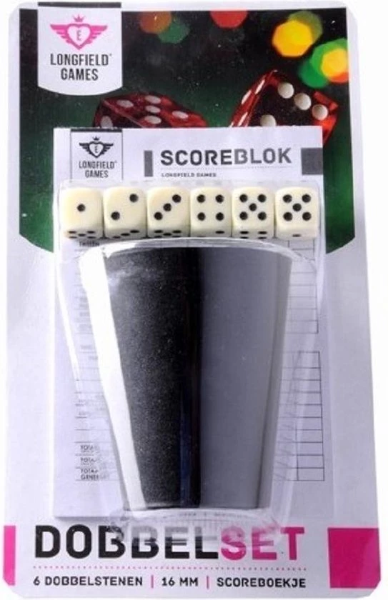 Dobbelsteenset - Scoreblok - 6 Dobbelstenen - Dobbelspel - Yathzee - Longfield Games 1 Dobbelsteenset - Scoreblok - 6 Dobbelstenen - Dobbelspel - Yathzee - Longfield Games