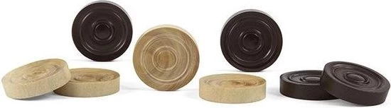 Dal Negro Damstenen 32 Mm Hout Donkerbruin/lichtbruin 1 Dal Negro Damstenen 32 Mm Hout Donkerbruin/lichtbruin