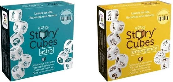 Asmodee Spellenbundel - Dobbelspel - 2 Stuks - Rory's Story Cubes Astro & Emergency 1 Asmodee Spellenbundel - Dobbelspel - 2 Stuks - Rory's Story Cubes Astro & Emergency