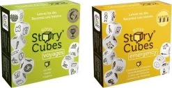 Merkloos Spellenbundel - Dobbelspel - 2 Stuks - Rory's Story Cubes Voyages & Emergency