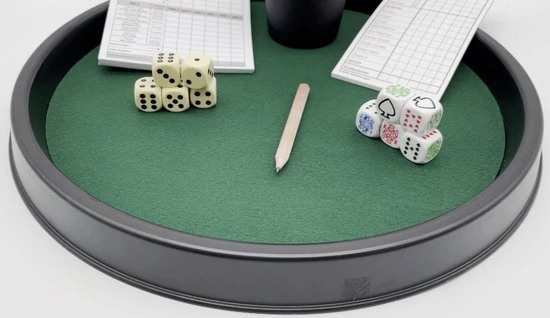 Djeals.nl Djeals Yahtzee Set - Pokerpiste + Dobbelspel + 100 Vellen - Dobbelbak - Pitjesbak - Gezelschapspel 2 Djeals.nl Djeals Yahtzee Set - Pokerpiste + Dobbelspel + 100 Vellen - Dobbelbak - Pitjesbak - Gezelschapspel - Afbeelding 2