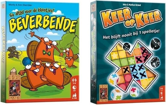 999 Games Spellenbundel - Dobbelspel - 2 Stuks - Beverbende & Keer Op Keer 1 999 Games Spellenbundel - Dobbelspel - 2 Stuks - Beverbende & Keer Op Keer