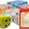 Merkloos Sinterklaas Spel Gele Dobbelsteen En 10x Inpakpapier Rollen - Pakjesavond Sinterklaasspel Dobbelstenen En Cadeaupapier Set