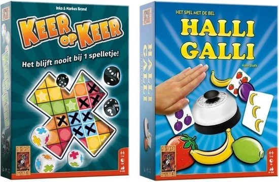 999 Games Spellenbundel - Dobbelspel - 2 Stuks - Halli Galli & Keer Op Keer 1 999 Games Spellenbundel - Dobbelspel - 2 Stuks - Halli Galli & Keer Op Keer