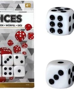 Merkloos Dobbelstenen 6 Stuks Op Kaart Ø1,5cm