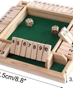 Deluxe HB Sluit De Doos - Zinaps Deluxe 4-Player Sluit De Doos Houten Tafel Game Classic Dice Game Board Toy, Brown- (WK 02127) -Dobbel Spellen Winkel 550x383 1