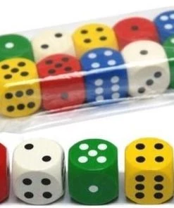HOT Games Gekleurde Houten Dobbelstenen - 25mm (10 Stuks)