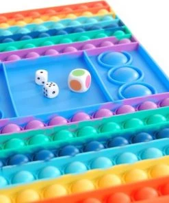 Plop Up! Jumbo - XXL Pop It - Rainbow Fidget Toys Met 3 Dobbelstenen -Dobbel Spellen Winkel 550x383