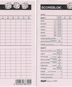 Haza 2x Scoreblokken Yahtzee 100 Vellen - Familiespellen - Dobbelspellen - Dobbelspel - Scoreblokken/scorekaarten - Score Notitieblok