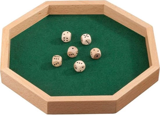 Philos Dobbelsteenbak Hout Octagon - Pitjesbak 1 Philos Dobbelsteenbak Hout Octagon - Pitjesbak