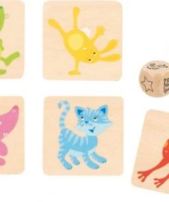 Goki Dobbelspel: GRIJPSPEL 4,5x4,5cm, 27-delig, Met 2 Dobbelstenen, Hout, 4+