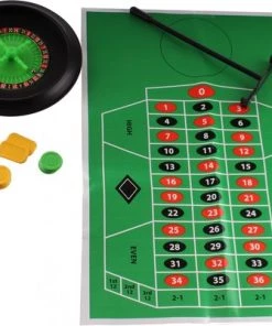 Lg-imports Roulette-set 15 Cm Groen/zwart 29-delig