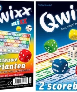 Merkloos Spellenbundel - 2 Stuks - Dobbelspel - Qwixx Mixx & 2 Extra Scoreblocks