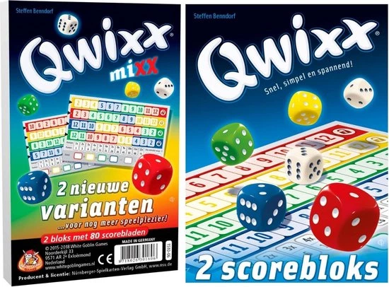 Merkloos Spellenbundel - 2 Stuks - Dobbelspel - Qwixx Mixx & 2 Extra Scoreblocks 1 Merkloos Spellenbundel - 2 Stuks - Dobbelspel - Qwixx Mixx & 2 Extra Scoreblocks