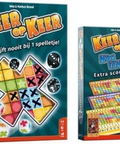999 Games Spellenset - 2 Stuks - Keer Op Keer - Dobbelspel & Scoreblok 3 Stuks Level 2, 3 En 4