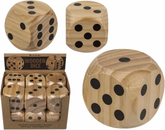 Out Of The Blue 1x Houten Dobbelstenen Van 6 X 6 Cm - Dobbel Spellen/spelletjes 3 Out Of The Blue 1x Houten Dobbelstenen Van 6 X 6 Cm - Dobbel Spellen/spelletjes - Afbeelding 3