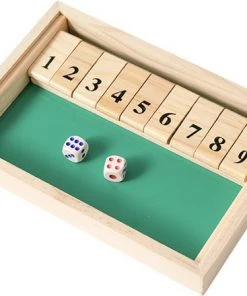 Shagam Shut The Box - Dobbelspel - Hout - Kansspel - Inclusief Dobbelstenen - Drankspel - Houten Spel - Reisspel - Rekenspel -Dobbel Spellen Winkel 550x440 2