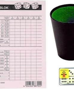 Haza Compleet Yahtzee Spel Set 100 Vellen Scoreblok/6 Dobbelstenen/1 Beker - Familiespellen - Dobbelspellen - Dobbelspel