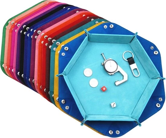 Genvi Dobbelstenenbak Zeshoek Donker Blauw Klein 3 Genvi Dobbelstenenbak Zeshoek Donker Blauw Klein - Afbeelding 3