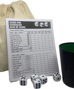 Merkloos Yathzee Set Met Handige Opbergzak - Dobbelspel - Scoreblok (100 Vellen) In Het Nederlands - 5 Dobbelstenen - Pokerbeker | Perfect Verjaardag Of Kerstcadeau -Dobbel Spellen Winkel 550x459