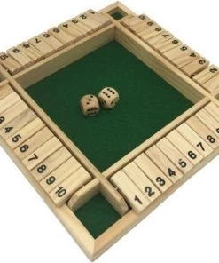 Shut The Box - 4 Spelers - Dobbelspel - Inclusief Dobbelstenen - Houten Spel - Houten Speelgoed - Kansspel - Bordspellen - Kansspel - Reisspel - Drankspel - Daily Playground - Sinterklaas - Cadeau -Dobbel Spellen Winkel 550x464 1