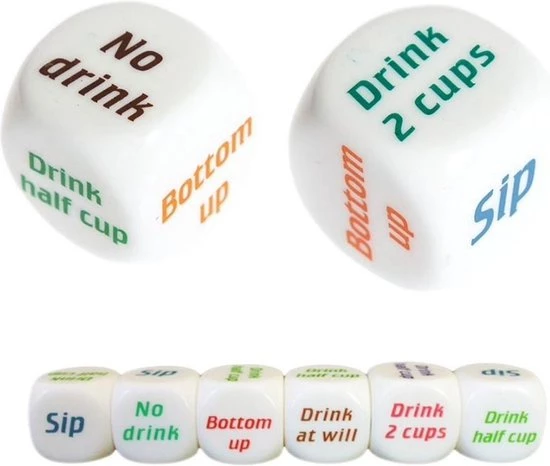 ECOSTARE Set Van 4 Drankspel Dobbelstenen - Drinkopdracht - Dobbelsteen - Drankspelletje - Drink - Drank - Spel - Drinken - Shots - Party - Partyspel - Dobbelen - Dobbelstenen - 4 STUKS 3 ECOSTARE Set Van 4 Drankspel Dobbelstenen - Drinkopdracht - Dobbelsteen - Drankspelletje - Drink - Drank - Spel - Drinken - Shots - Party - Partyspel - Dobbelen - Dobbelstenen - 4 STUKS - Afbeelding 3