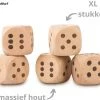 Merk Dobbelspel Hout - XL Dobbelstenen - 5 Stuks