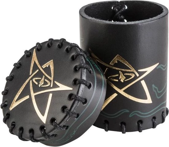 Q Workshop Call Of Cthulhu Black & Green-golden Leather Dice Cup 2 Q Workshop Call Of Cthulhu Black & Green-golden Leather Dice Cup - Afbeelding 2