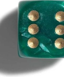 Philos Parelmoer Groen Dobbelstenen 12mm 36st.