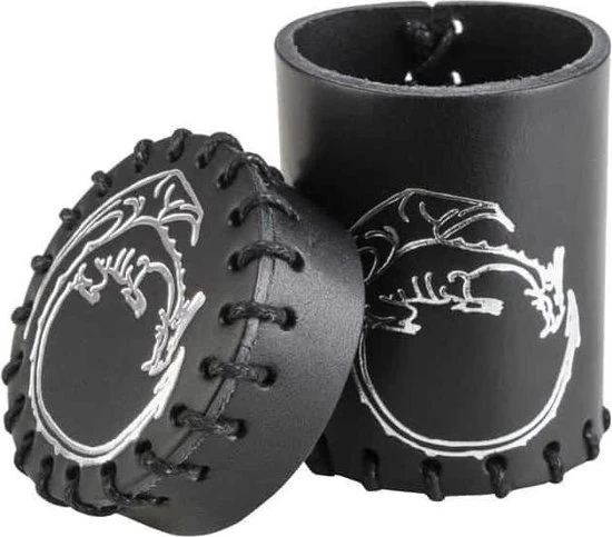 Q Workshop Dobbelbeker Dragon Black Leather Dice Cup Q-Workshop 2 Q Workshop Dobbelbeker Dragon Black Leather Dice Cup Q-Workshop - Afbeelding 2