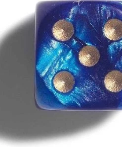 Philos Parelmoer Blauw Dobbelstenen 12mm 36st.