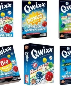 Merkloos Spellenset - Qwixx - Basisspel & Scoreblokken Standaard & Big Points & Mixx & Connected & Bonus