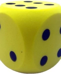 Merkloos Sinterklaas Spel Dobbelsteen Geel 4 X 4 Cm