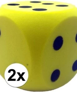 Merkloos 2x Sinterklaas Spel Dobbelstenen Geel 4 X 4 Cm -Dobbel Spellen Winkel 550x493 5