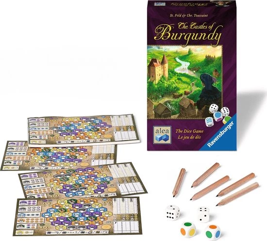Ravensburger Alea Castles Of Burgundy - Dobbelspel - Engelstalige Uitgave 2 Ravensburger Alea Castles Of Burgundy - Dobbelspel - Engelstalige Uitgave - Afbeelding 2