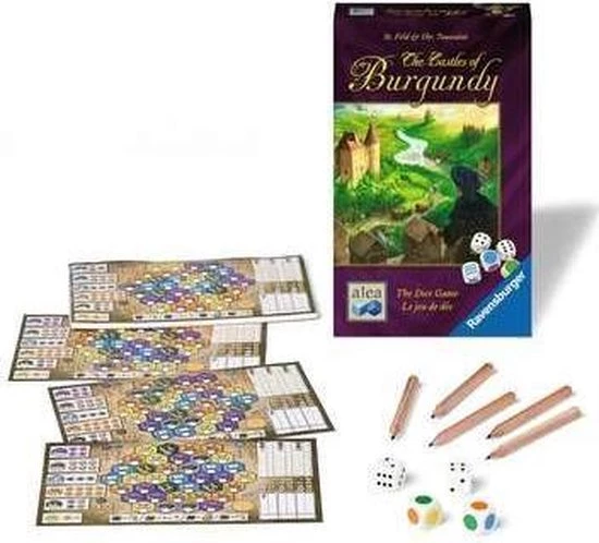 Ravensburger Alea Castles Of Burgundy - Dobbelspel - Engelstalige Uitgave 3 Ravensburger Alea Castles Of Burgundy - Dobbelspel - Engelstalige Uitgave - Afbeelding 3