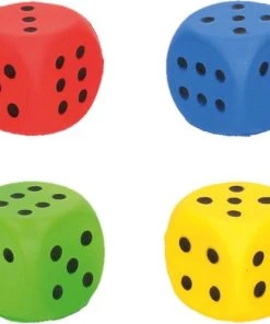Merkloos Set Van 4x Stuks Speelgoed Dobbelstenen Van 4 X 4 Cm - Dobbelspellen/spelletjes