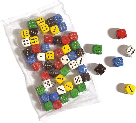 Philos Houten Dobbelstenen 16mm 50 Stuks 1 Philos Houten Dobbelstenen 16mm 50 Stuks