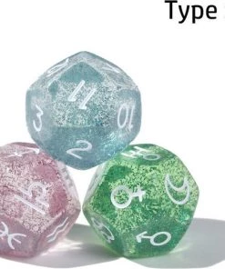 Merkloos Dobbelstenen - 3 Stuks - Astrologie - Tarot - 12-Zijdig - Veelzijdig - Vrije Tijd - Entertainment - Speelgoed - Party - Game