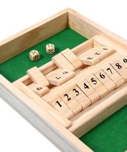 Sharp Games Shut The Box | 2 Spelers | Hout | Inclusief Dobbelstenen | Houten Spel | Dobbelspel | Kansspel | Drankspel | Reisspel | Rekenspel -Dobbel Spellen Winkel 550x509 2