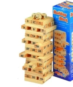 Viking Choice Jenga - Vallende Toren - Spel Met Dobbelstenen - 54 Delig