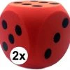 Merkloos 2x Sinterklaas Spel Dobbelstenen Rood 4 X 4 Cm