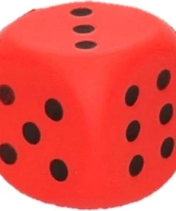 Merkloos Foam Dobbelsteen Rood 4 X 4 Cm - Speelgoed Dobbelstenen