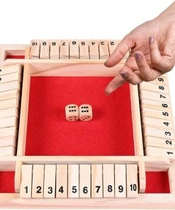 Deluxe HB Sluit De Doos - Zinaps Wooden Board Game, Classic Dice Game Board Toy, Sluit De Doos, Familie Maths Game Voor Kinderen, Houten Tafel Spel, Klassiek- (WK 02127)