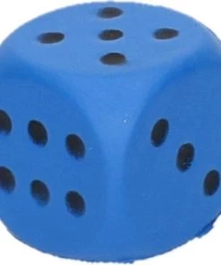 Merkloos Foam Dobbelsteen Blauw 4 X 4 Cm - Speelgoed Dobbelstenen
