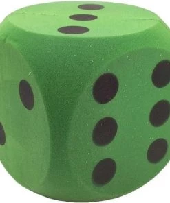 Merkloos Sinterklaas Spel Grote Foam Dobbelsteen Groen 16 X 16 Cm - Pakjesavond Dobbelspel